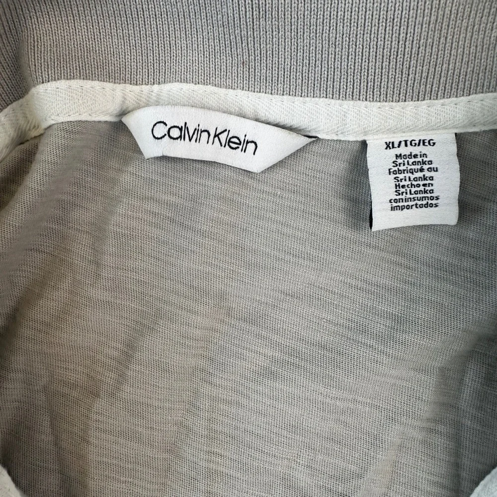 Calvin Klein Polo Shirt Mens XL Colorblock Short Logo Golf Summer Light FLAW